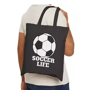 Soccer Life Tote Bag, Sports Bag, Gym Bag, Eco-Friendly Tote, Gift for Soccer - Picture 1 of 5