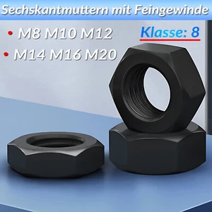 Sechkantmuttern Feingewinde Kl. 8 Muttern M8 M10 - M20 Sechskant Sechskantmutter - Bild 1 von 15