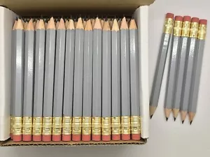 144 Gray Half mini short Golf Hexagon #2 Pencils Sharpened ExpressPencilsTM - Picture 1 of 3