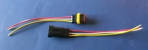 2 CONNETTORI M/F,TENUTA  STAGNA, 3 VIE, Cavi: Silicone L 15cm - 10A - D 0.92 mm - Foto 1 di 1