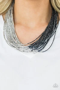 Paparazzi ENCORE Necklace - Flashy Fashion - Blue & Silver - Picture 1 of 7