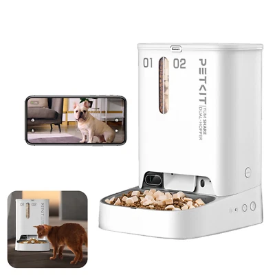PETKIT Alimentador Automático para Mascotas con Cámara IA - 1080P, Doble Tolva WiFi Audio Bidireccional Foto 1 de 4