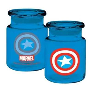 Escudo Marvel Capitán América Estilo Boticario Azul 6oz. Tarro de cristal con tapa - Imagen 1 de 4