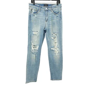 Jeans Judy Azul Boyfriend Fit Diseño PINTURA SALPICADURAS Envejecido Talla 11/30 tiro medio - Imagen 1 de 17