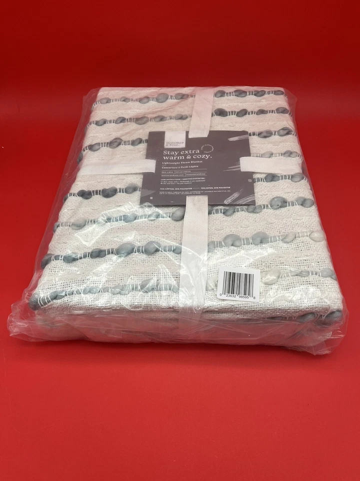 NUEVO Precioso Verano y Rosa -50x60 Manta Ligera Espuma de Mar y Blanco Foto 1 de 4