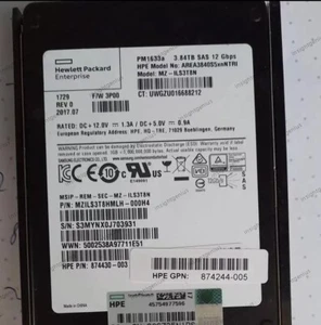 Samsung PM1633a 3.84TB HPE SSD SAS 12Gbps MZ-ILS3T8N MZILS3T8HMLH-000H4 - Picture 1 of 1