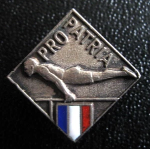 FRANCE - PRO PATRIA VINTAGE GYMNASTICS BUTTONHOLE BADGE - Picture 1 of 4