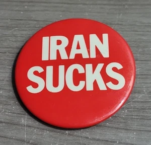 Vintage 1970s Pin IRAN SUCKS Original Iran/U.S. Hostage Situation Button Pinback - Picture 1 of 6