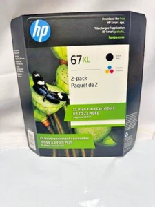 HP 67XL High Yield Inkjet Cartridge-2 PK Black/Yellow/Magenta/Cyan-Exp 7/26 - Picture 1 of 5