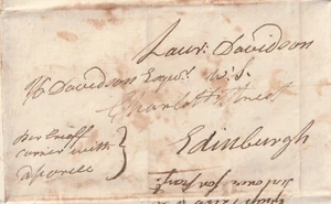 1820 PERTHSHIRE CARRIER's LETTER HUGH MASON AT MONZIE 'WITH A PARCEL'  EDINBURGH - Picture 1 of 4