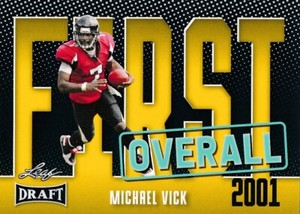 #9 MICHAEL VICK 2023 Leaf Draft Football GOLD FIRST OVERALL FALCONS/EAGLES