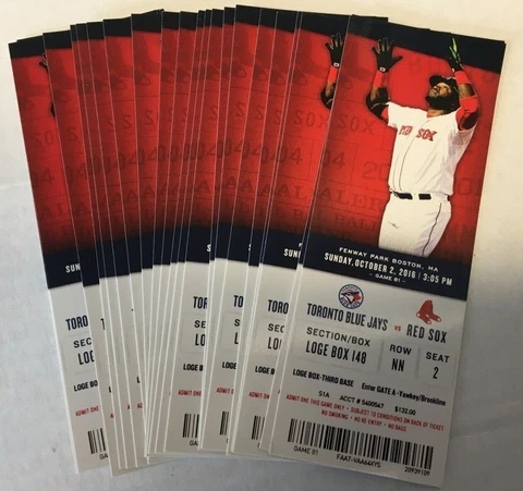 DAVID ORTIZ 2016 Boston Red Sox Replica Tickets Lot of 12 NM/M Condition DM1 Cover