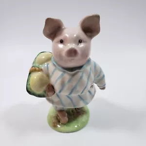 Beswick England Beatrix Potter Little Pig Robinson Figurine Gold Oval BP2A UM - Picture 1 of 8