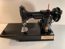 1956 Vintage SINGER 221 Featherweight Sewing Machine Case and Accessories