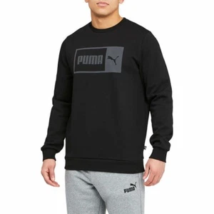 Nuevo con etiquetas Puma Para Hombre Cuello Redondo Lanza Pullover Logotipo Sudadera Negra Talla M $40 CC163 - Imagen 1 de 4
