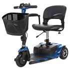 Blue Vive MOB1025 3 Wheel Mobility Scooter 265 lb Cap Easy Transport Lightweight