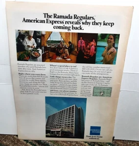 1975 American Express Ramada Regulars Original Print Ad Vintage 70s - Picture 1 of 1