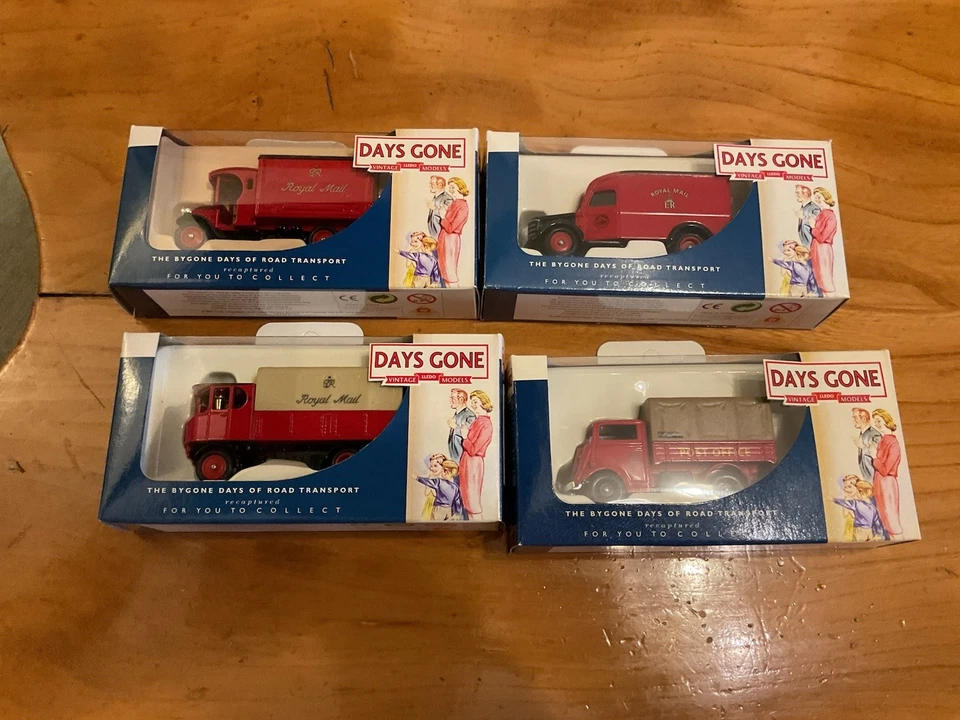 Set Of 4 Lledo Days Gone Die Cast Royal Mail Post Office Delivery  Vans Free P&P - Image 1 of 4
