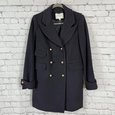 Abrigo LK Bennett Sophia Pea en Sloane Azul Mujer 6 Lana Cachemira Doble Pecho Foto 1 de 4