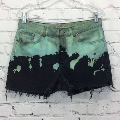 Pantalones Cortos Lauren Jeans Co Ralph Lauren Para Mujer Talla 8P Cortes Negro/Verde Tie Dye Foto 1 de 4