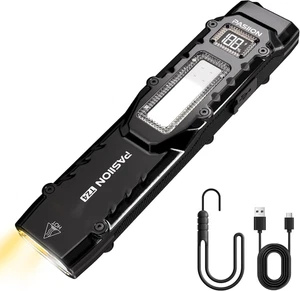 Linterna táctica EDC, linternas planas recargables, interruptores dobles LED pequeña F - Imagen 1 de 11