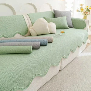 Alfombrilla de sofá de seda helada ligera fundas de sofá de verano sensación fresca funda de sofá sala de estar - Imagen 1 de 26