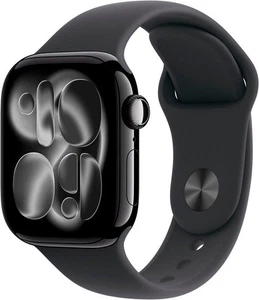 Apple Watch 11 GPS Alu Jetblack 42mm Black Silicon Band, NEU Sonstige - Bild 1 von 2