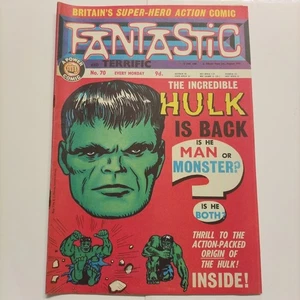 FANTASTIC no.70 Odhams UK 1968 rare key 1st INCREDIBLE HULK no.1  - Imagen 1 de 16
