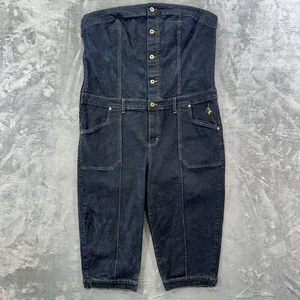 Vintage Baby Phat trägerloser Denim Crop Overall Damengröße 20 dunkelblau Y2K - Bild 1 von 10