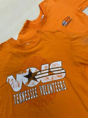 2 camisetas vintage de los 90 de una sola puntada Tennessee Vols XL/S Voluntarios Naranja Foto 1 de 4