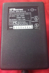 Genuine BESTEC AC Adapter 12V - 1.25A Model: BPA-201S-12 - Picture 1 of 3