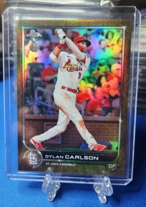 2022 Topps Chrome Ben Baller Dylan Carlson Gold #/50 # 158 St. Louis Cardinals