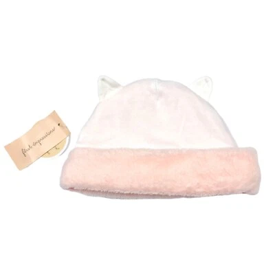 Macy's First Impressions Bebé Niña Talla 0-6M Imitación Piel Gato Gorro Ángel Blanco Foto 1 de 4