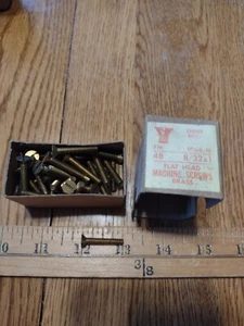 8-32 x 1" FLAT HEAD MACHINE SCREWS BRASS . QTY: 48. NOS - Picture 1 of 1