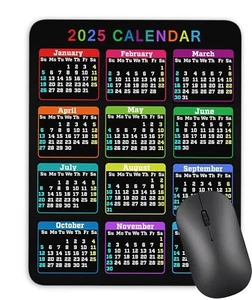 Calendar Mouse pad, 2025 Calendar Color Vertical Edition Natural Rubber Mouse... - Picture 1 of 6