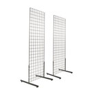 Gridwall Panel Tower with T-Base Floorstanding Display Kit, 2-Pack Black 2