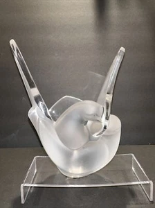 Lalique France Doves Sylvie Love Birds mattierte Kristallvase Orig. Etikett & signiert - Bild 1 von 10