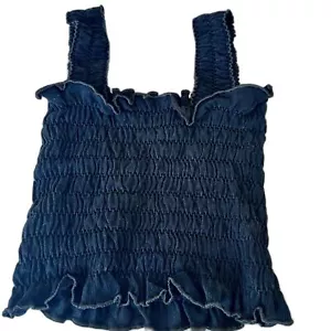 Anthropologie Schwarz Gesmoktes Top Crop Tank Gr. L/XL Neu - Bild 1 von 5