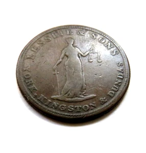 LESSLIE & SONS YORK, KINGSTON & DUNDAS PROSPERIDAD A CANADÁ FICHA DE 1/2 PENIQUE - Imagen 1 de 2