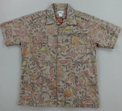 Camisa Jams World Surf Line Hawaii Hombres XL Reverso Floral Utilidad Bolsillo Charretera Foto 1 de 4