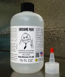 FANTASTICO UOMO Humidor soluzione attivatore fluido 50/50 16OZ con piano erogatore - Foto 1 di 1
