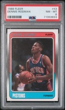 Dennis Rodman 1988 Fleer PSA 8 NM-MT Rookie Basketball Card Bulls RC