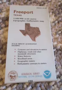 Freeport, Texas~Mappa topografica-batimetrica~1984~27" x 44"~Indagine geologica - Foto 1 di 10