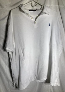 Polo Ralph Lauren Short Sleeve 100% Cotton Polo Shirt Men's White XXL - Picture 1 of 8