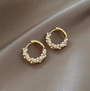 925 Sterling Silver plated Flower Hoop Earrings Women Girl Jewellery Gift UK - Picture 1 of 10