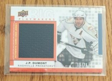 J.P. Dumont 2009-10 Upper Deck hockey Big Playmakers JERSEY (only 75 made)