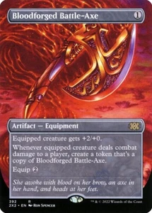 Bloodforged Battle-Axe, Borderless *FOIL*, Double Masters 2022, Magic MTG NM X1 - Bild 1 von 3
