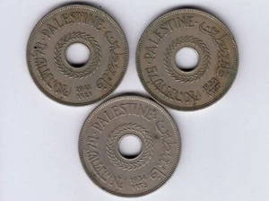 Palestine:KM-5, 20 Mils Lot of 3, 1933,1934,1941 * Key Dates * EF-AU * - Picture 1 of 2