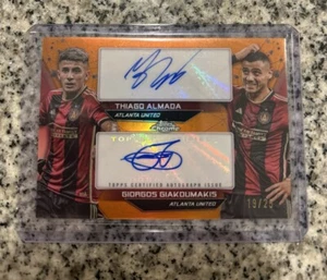 2024 Topps Chrome MLS Topps Thiago Almada & Giorgos Giakoumakis DUAL AUTO 19/25 - Picture 1 of 2