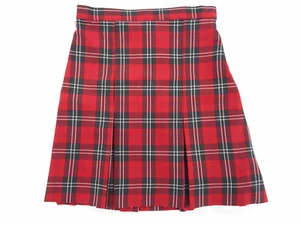Girls A+ Red & Black Plaid Kick Pleat Uniform Skirt plus Sizes 6 1/2 - 18 1/2 - Picture 1 of 5